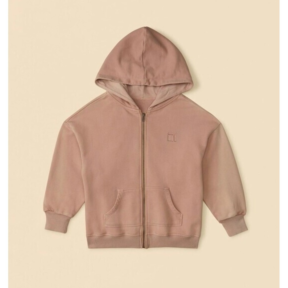 The Sunday Collective Kids Organic Cotton Natural Dye Zip Hoodie Onion Pink 4Y